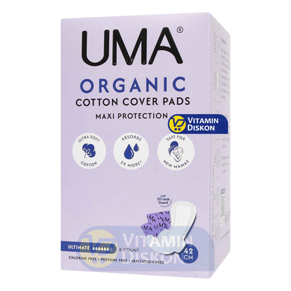 UMA ORGANIC COTTON COVER PADS MAXI PROTECTION 42CM - ISI 8 PCS