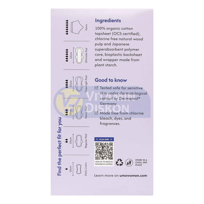 UMA ORGANIC COTTON COVER PADS MAXI PROTECTION 42CM - ISI 8 PCS