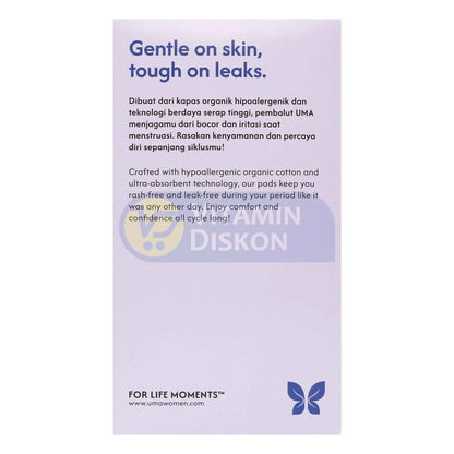 UMA ORGANIC COTTON COVER PADS MAXI PROTECTION 42CM - ISI 8 PCS