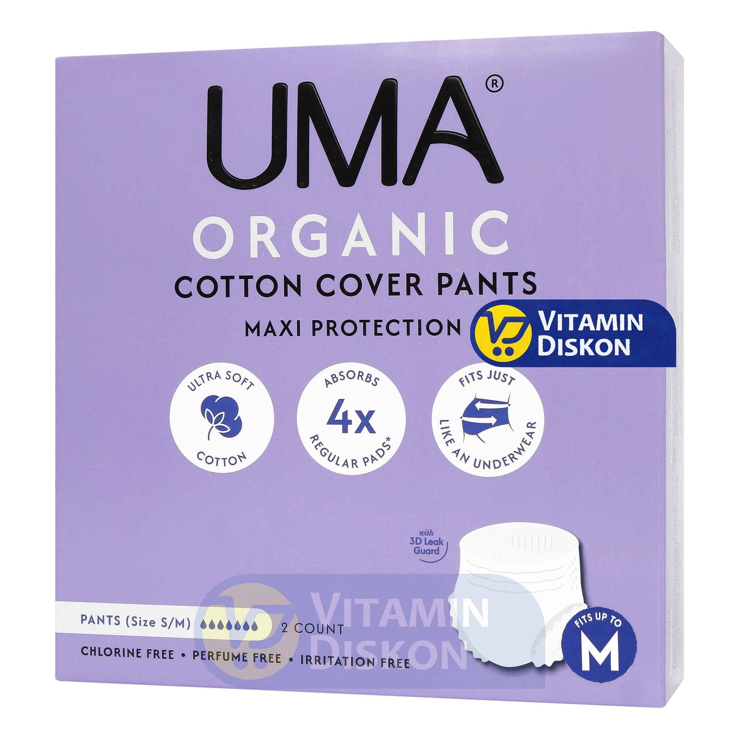 UMA ORGANIC COTTON COVER PANTS MEDIUM - ISI 2 PCS