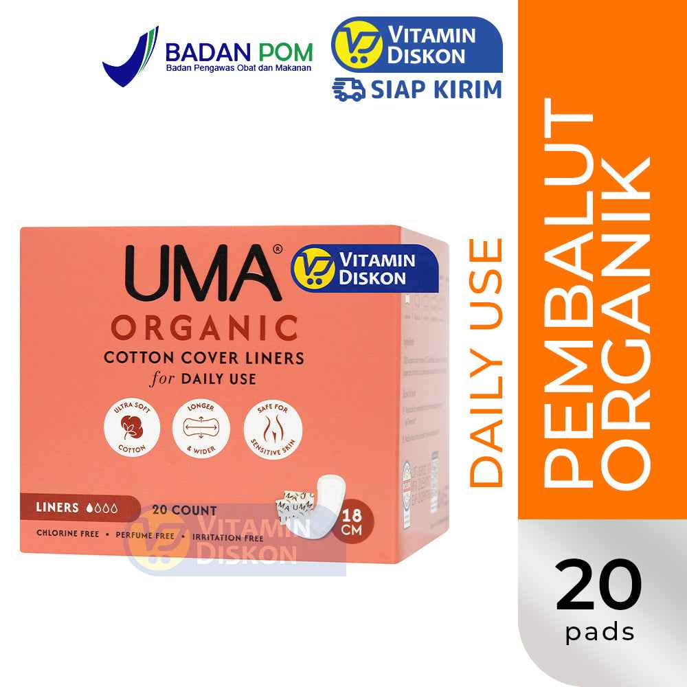 UMA ORGANIC COTTON LINERS 18CM - ISI 20 PCS