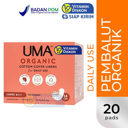 UMA ORGANIC COTTON LINERS 18CM - ISI 20 PCS