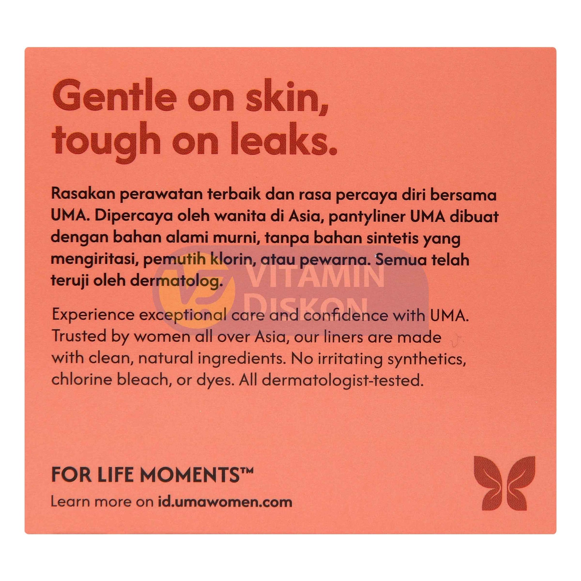 UMA ORGANIC COTTON LINERS 18CM - ISI 20 PCS