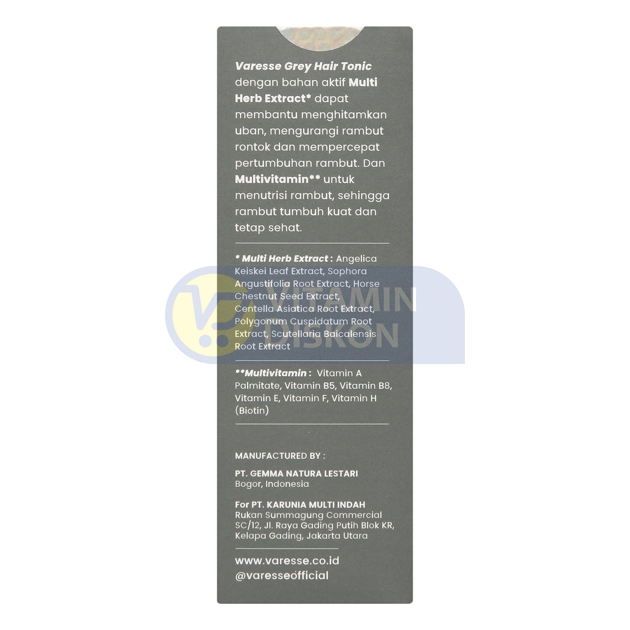 VARESSE GREY HAIR TONIC - 60ML