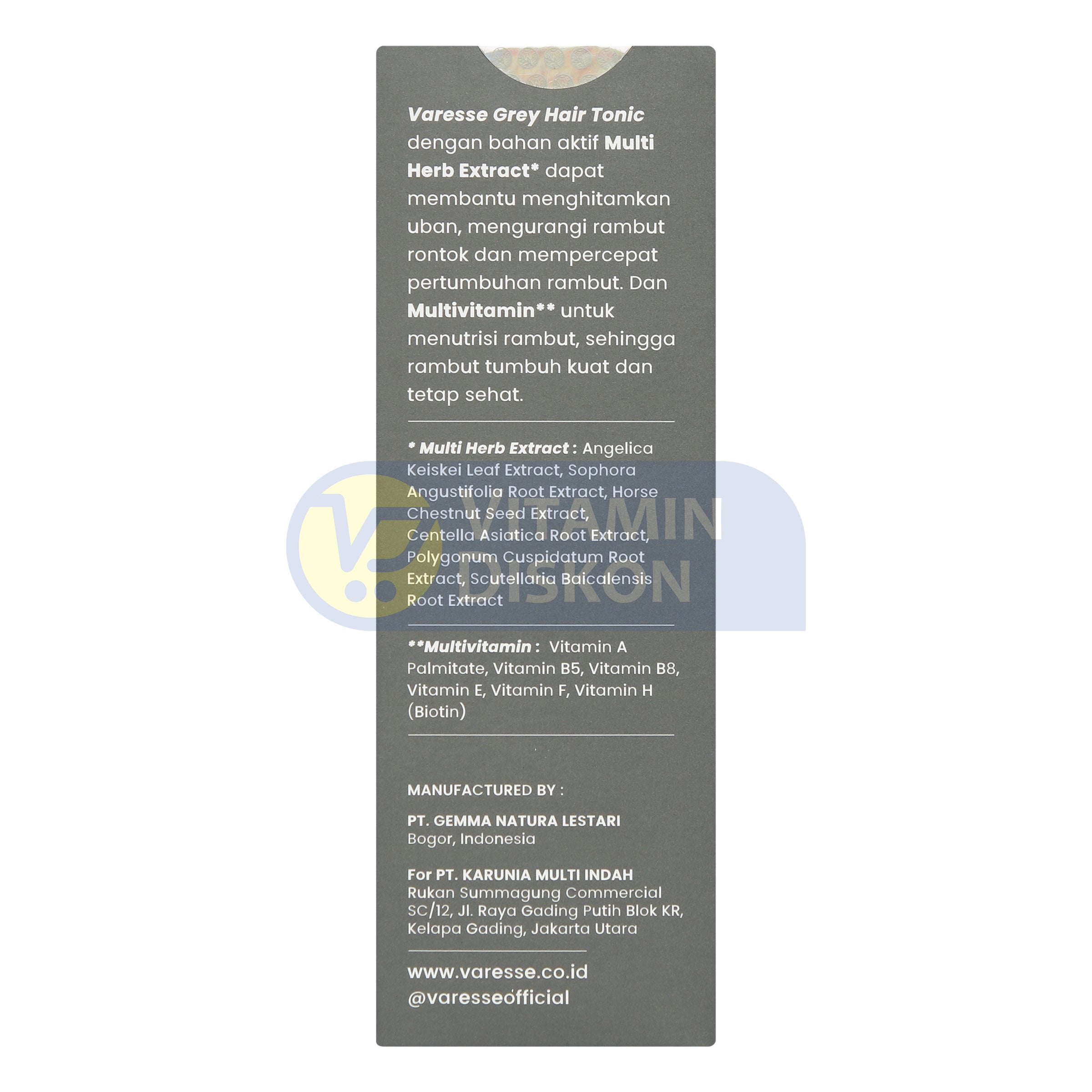 VARESSE GREY HAIR TONIC - 60ML