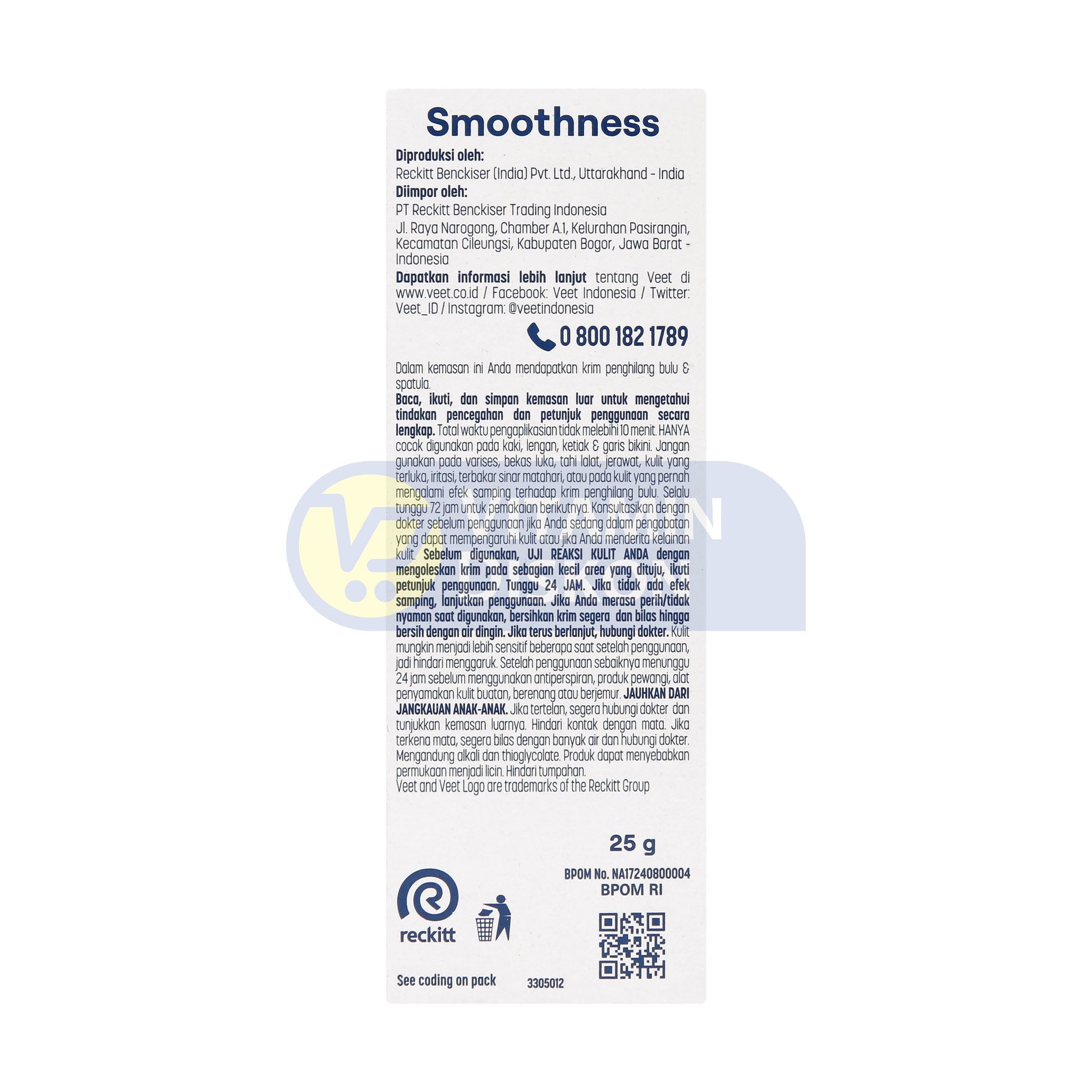 VEET HAIR REMOVAL CREAM ORGANIC ALOE VERA 25GR