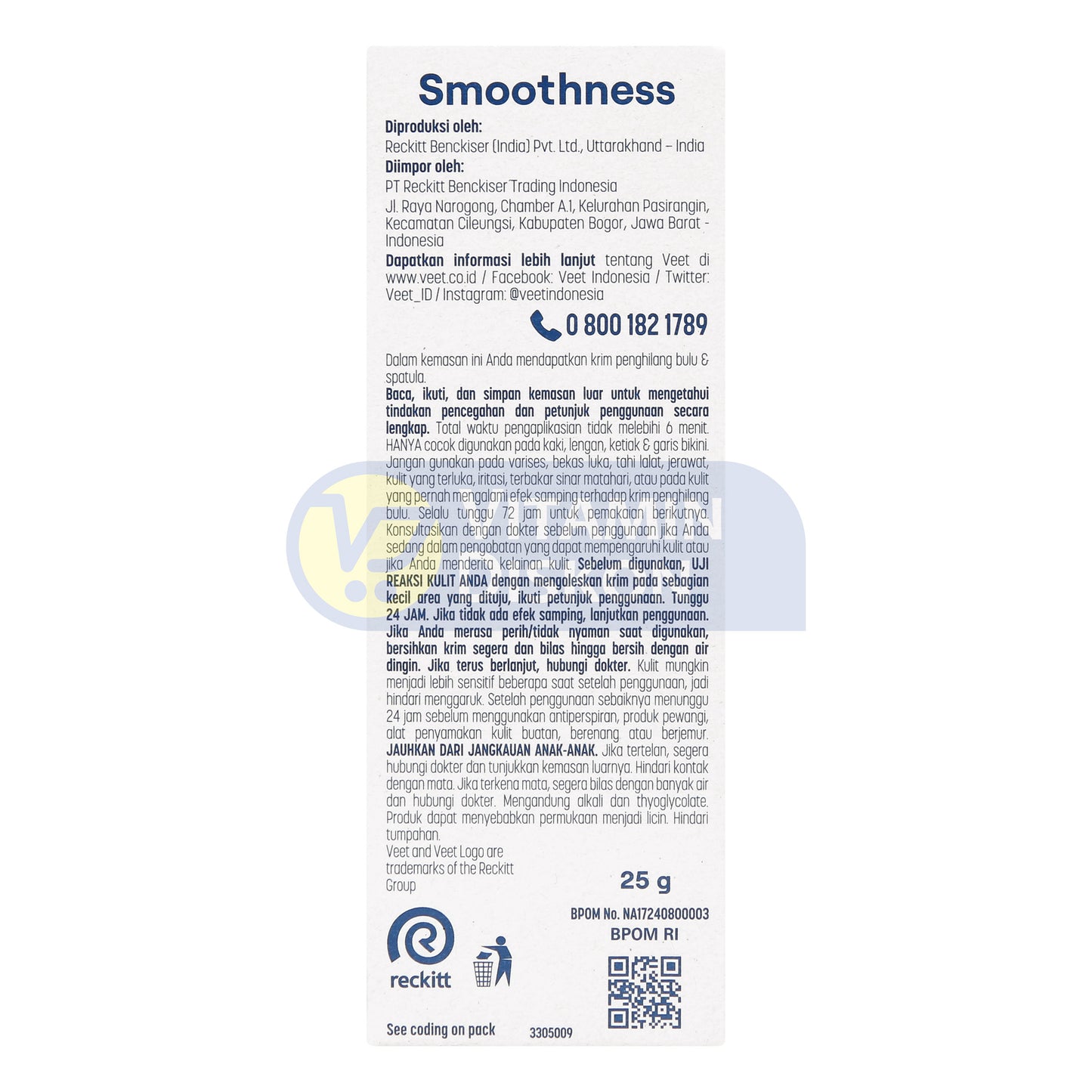 VEET HAIR REMOVAL CREAM ORGANIC ALOE VERA AND ROSE EXTRACTS 25GR