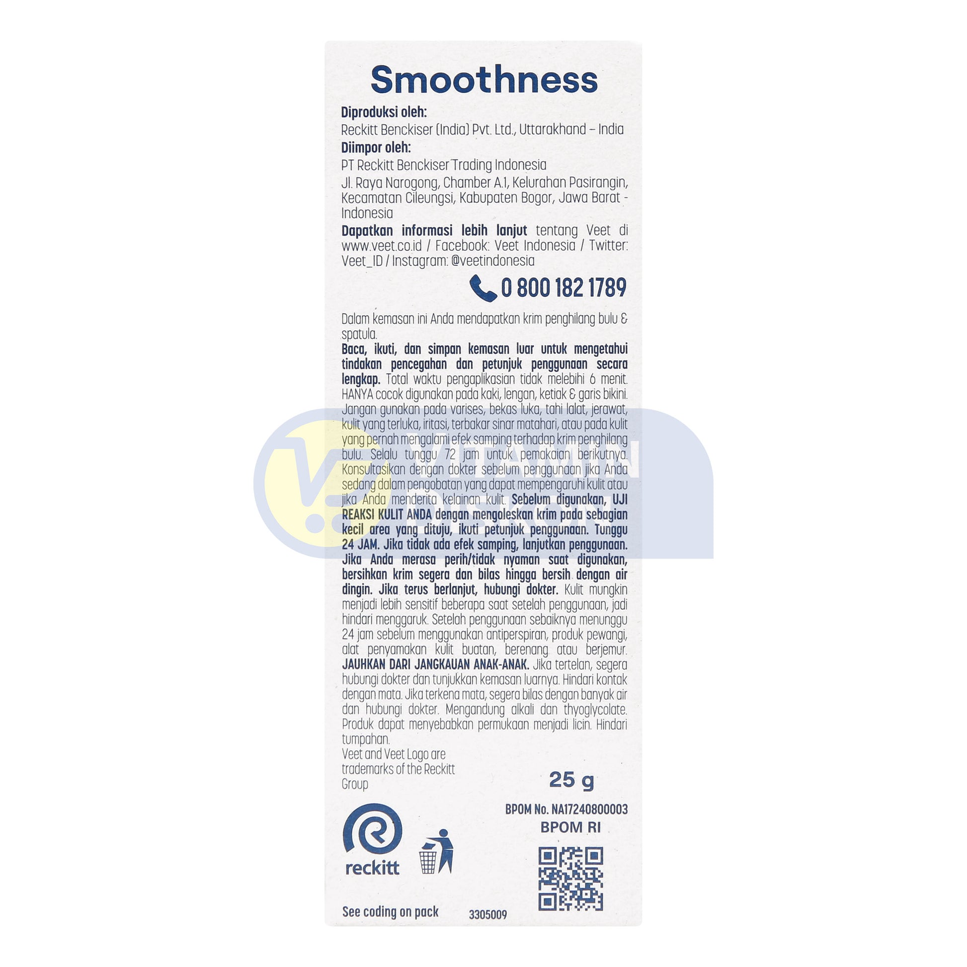 VEET HAIR REMOVAL CREAM ORGANIC ALOE VERA AND ROSE EXTRACTS 25GR