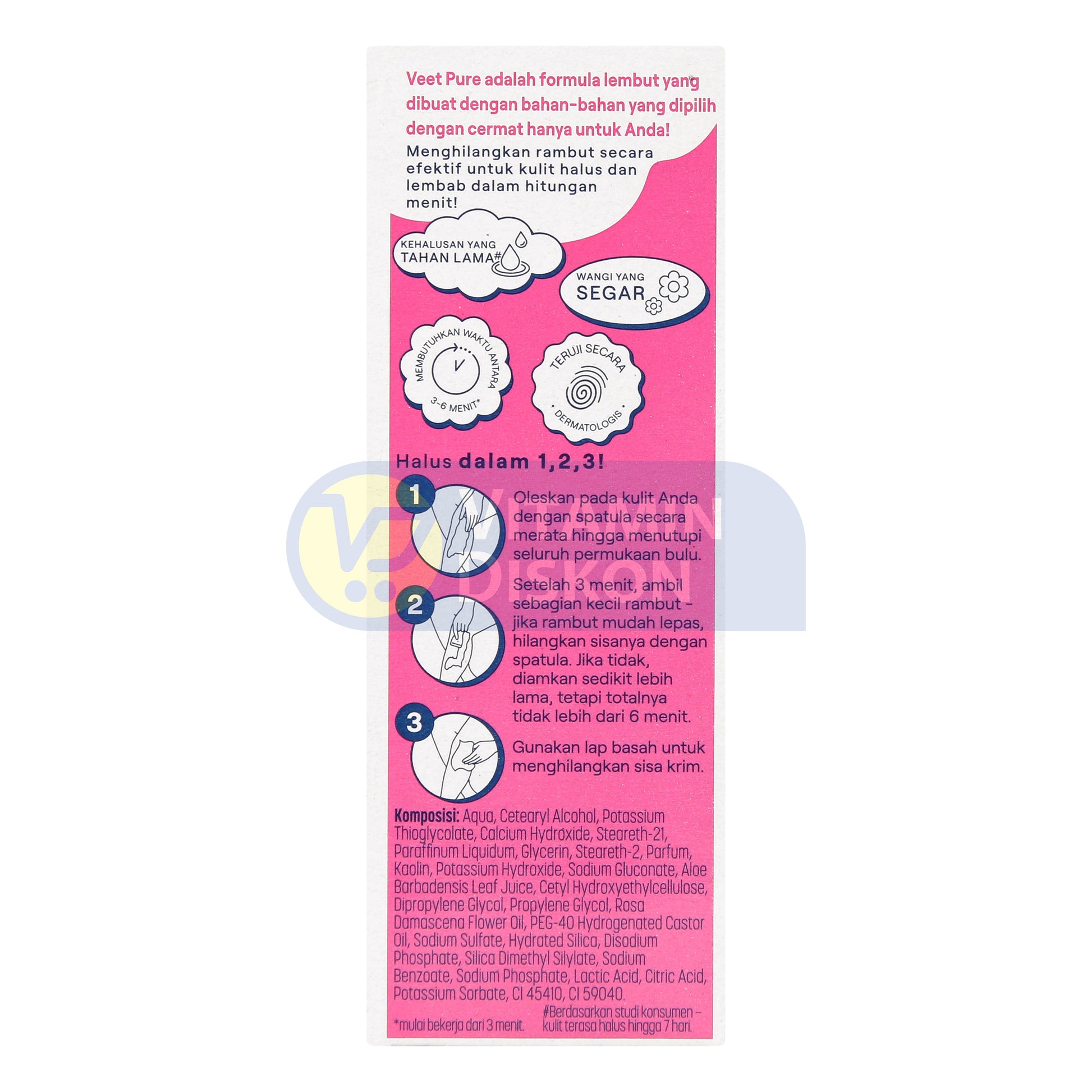 VEET HAIR REMOVAL CREAM ORGANIC ALOE VERA AND ROSE EXTRACTS 25GR