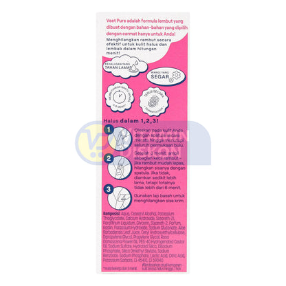 VEET HAIR REMOVAL CREAM ORGANIC ALOE VERA AND ROSE EXTRACTS 25GR