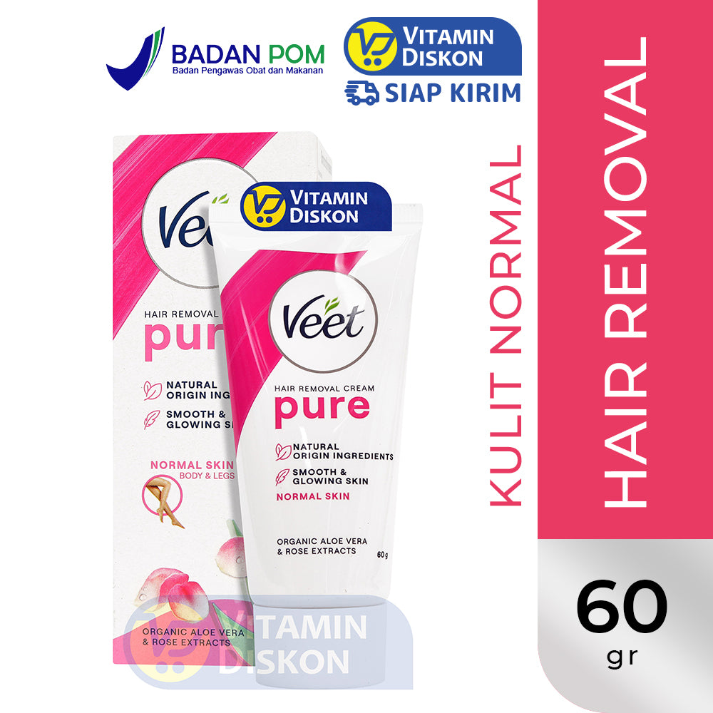 VEET HAIR REMOVAL CREAM ORGANIC ALOE VERA AND ROSE EXTRACTS 60GR