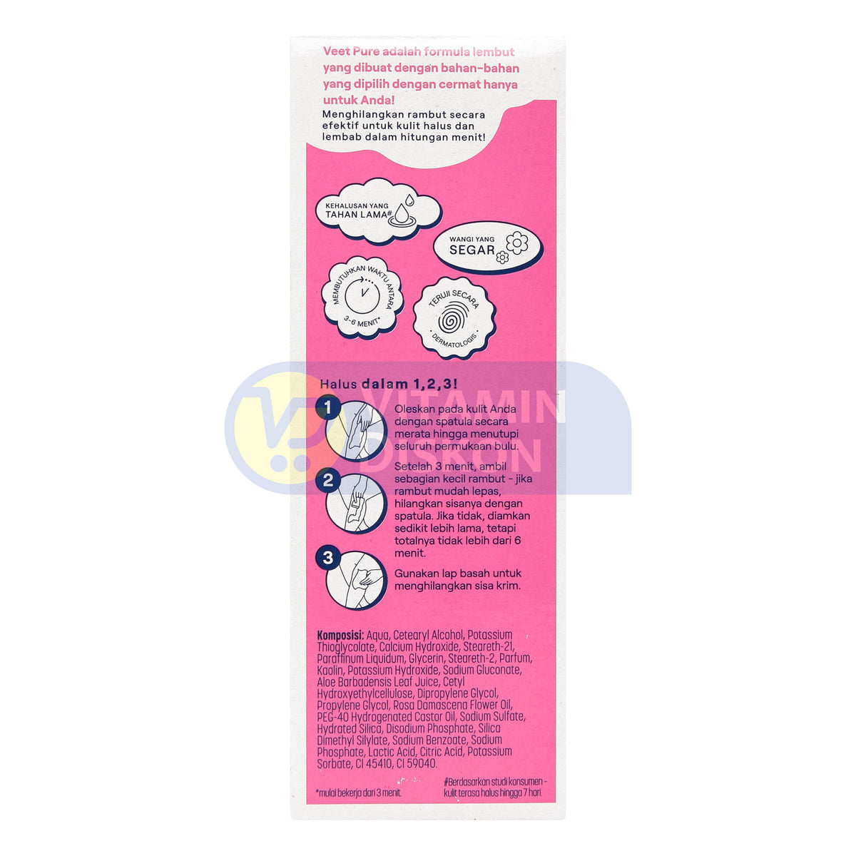 VEET HAIR REMOVAL CREAM ORGANIC ALOE VERA AND ROSE EXTRACTS 60GR