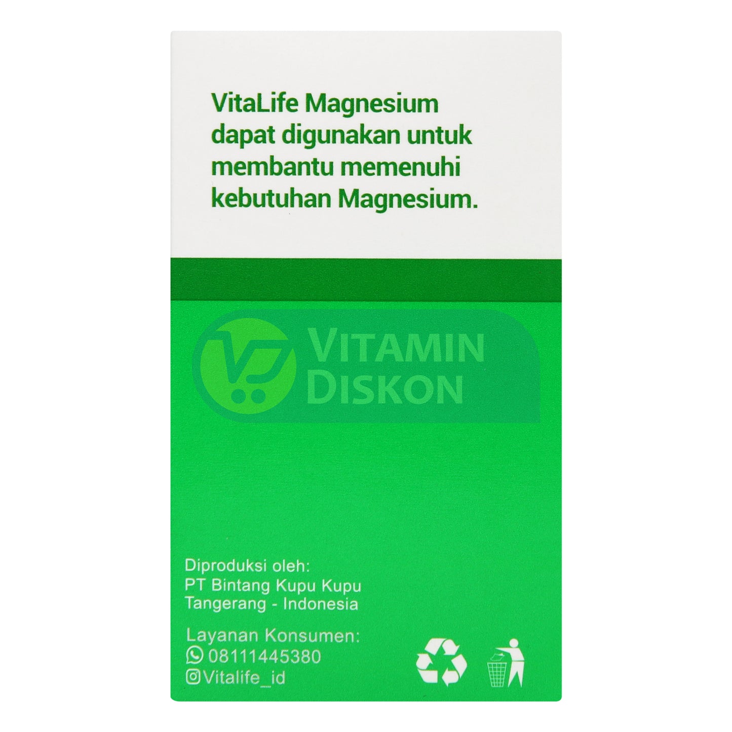 VITALIFE MAGNESIUM BISGLYCINATE 500 MG 30 KAPSUL