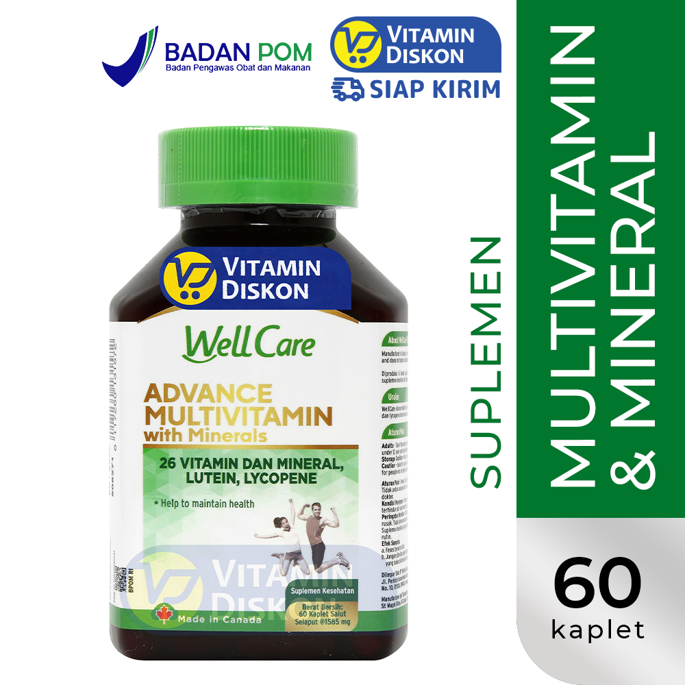 WELLCARE ADVANCE MULTIVITAMIN WITH MINERALS 60 KAPLET