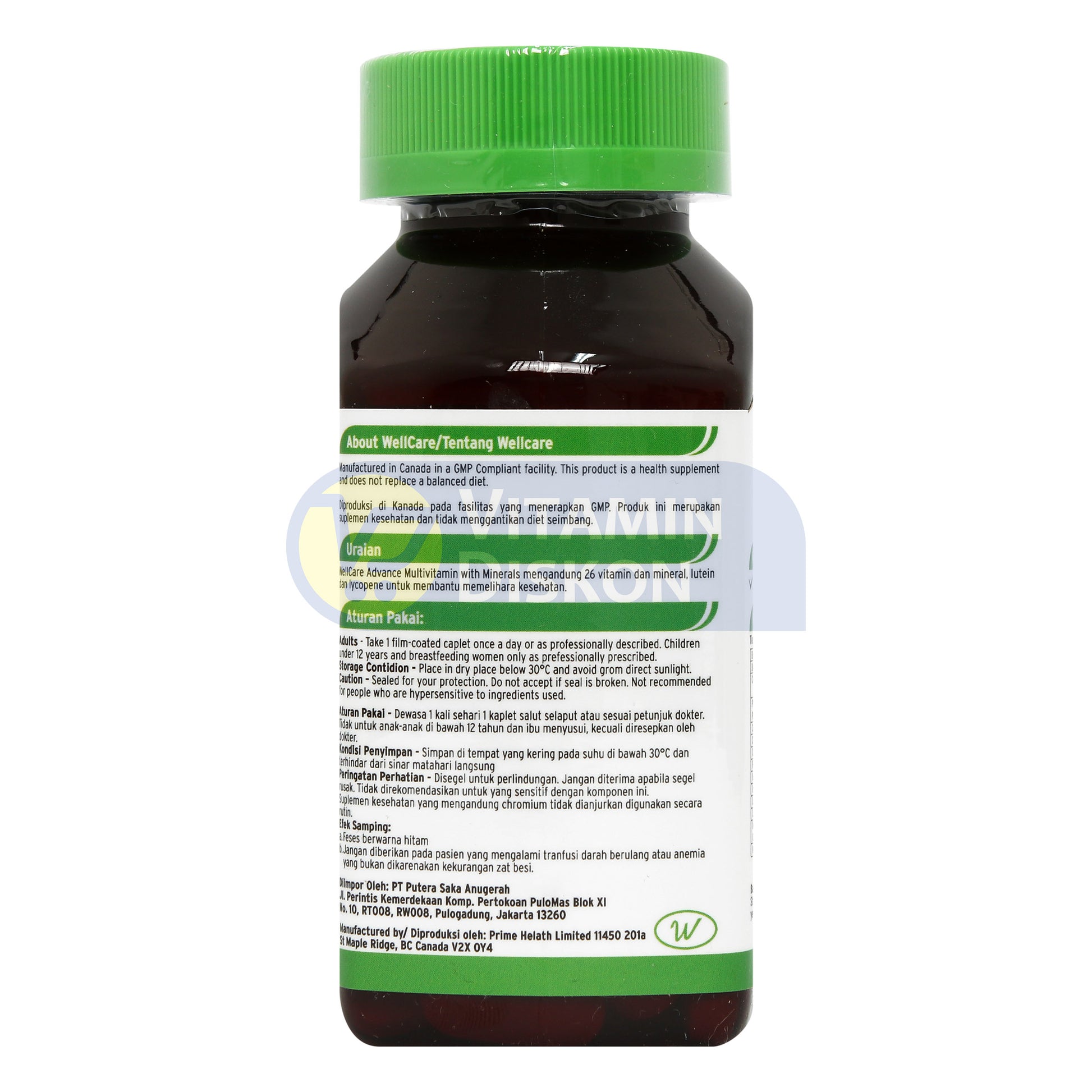 WELLCARE ADVANCE MULTIVITAMIN WITH MINERALS 60 KAPLET