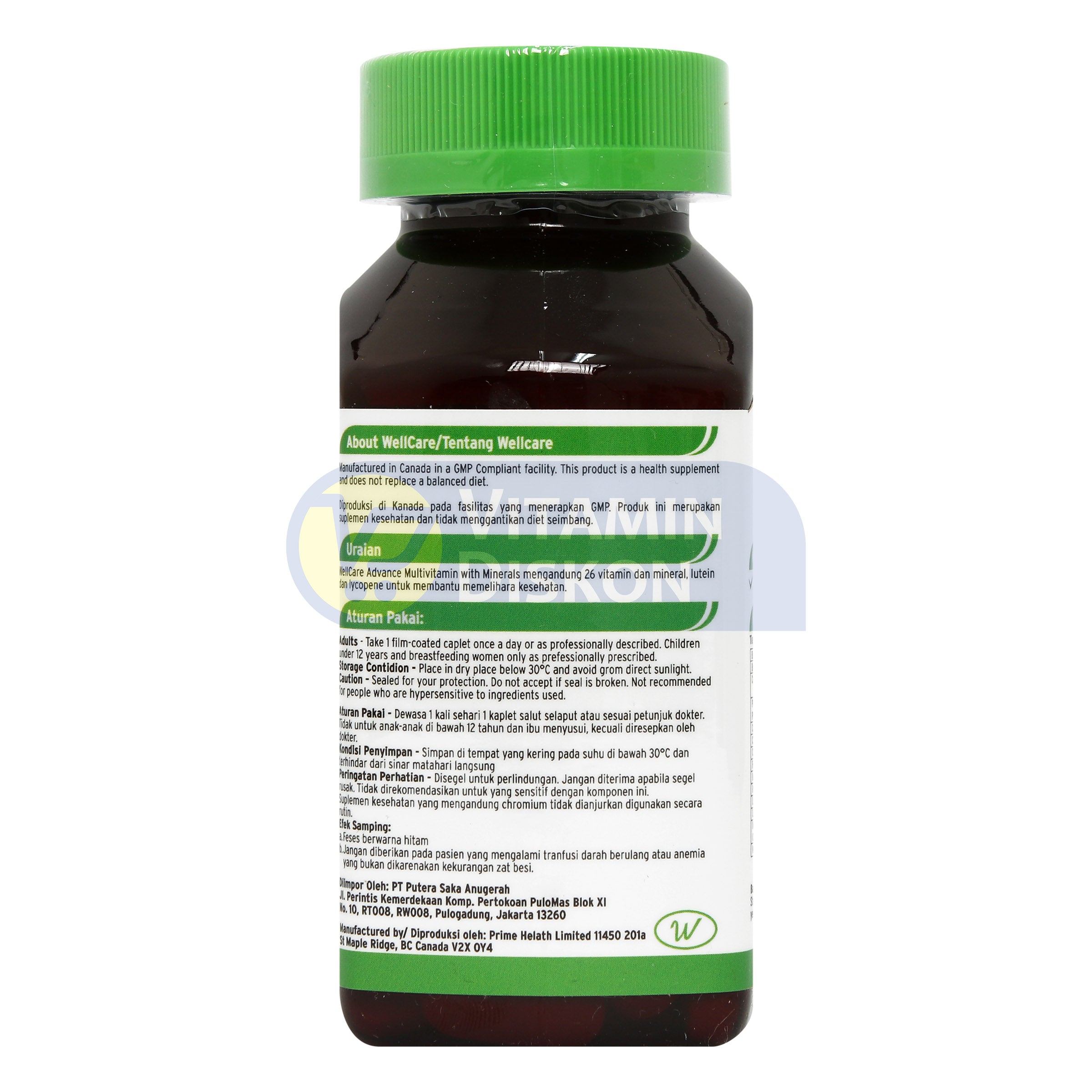 WELLCARE ADVANCE MULTIVITAMIN WITH MINERALS 60 KAPLET