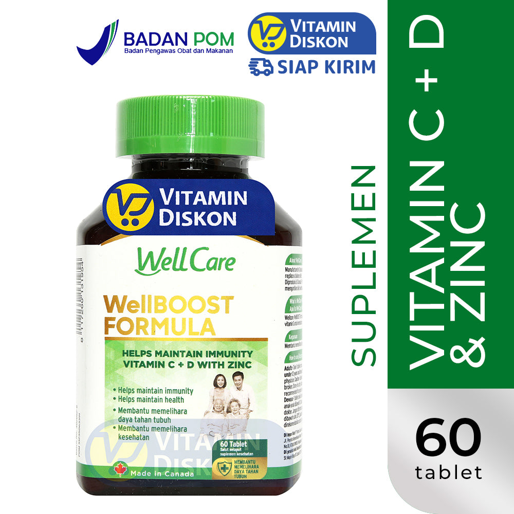 WELLCARE WELLBOOST FORMULA VITAMIN C + D + ZINC 60 KAPSUL