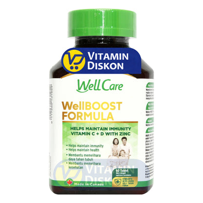 WELLCARE WELLBOOST FORMULA VITAMIN C + D + ZINC 60 KAPSUL