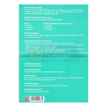 WORMETRIN PIRANTEL OBAT CACING ISI 2 KAPLET