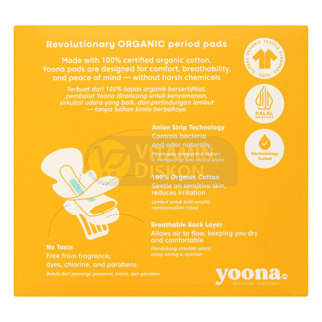 YOONA DAY PADS 24,5CM - 10 PADS