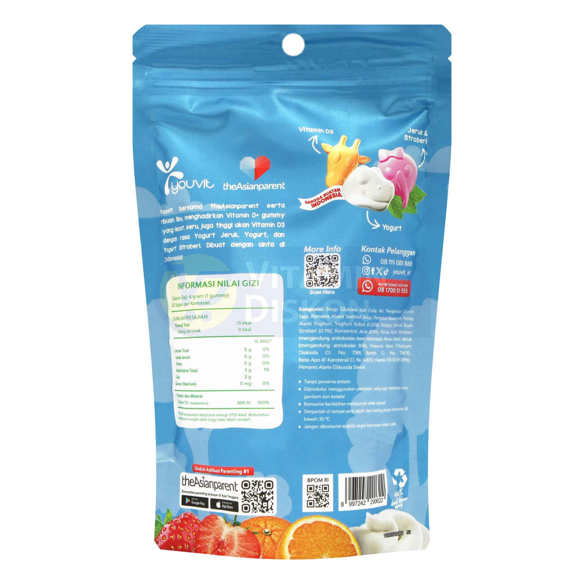 YOUVIT 600 IU VITAMIN D3+ 30 GUMMY