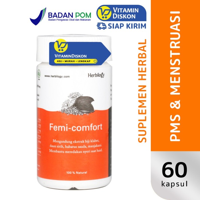 HERBILOGY FEMI COMFORT CAPSULE 60 PCS/BTL BPOM UNTUK KESEHATAN WANITA