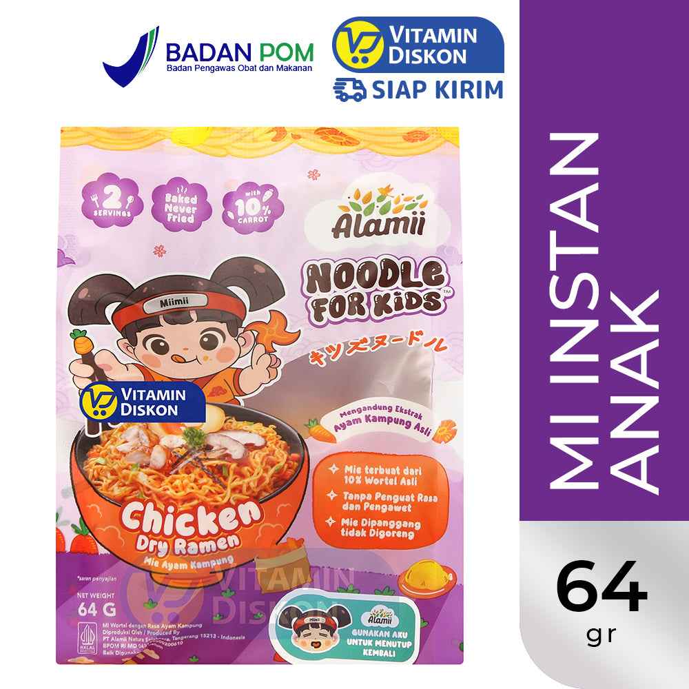 ALAMII NOODLES FOR KIDS CHICKEN DRY RAMEN 64GR