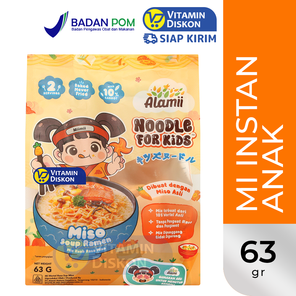 ALAMII NOODLE FOR KIDS MISO SOUP RAMEN 63GR