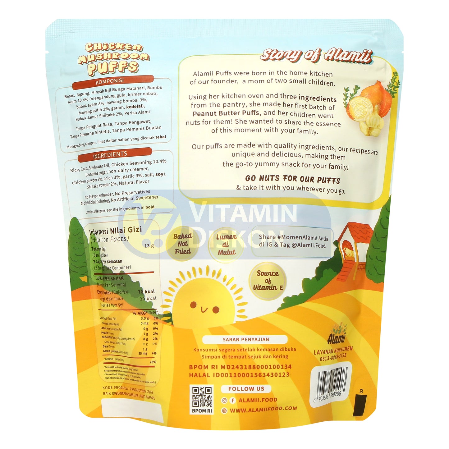 ALAMII CHICKEN MUSHROOM PUFFS 25GR