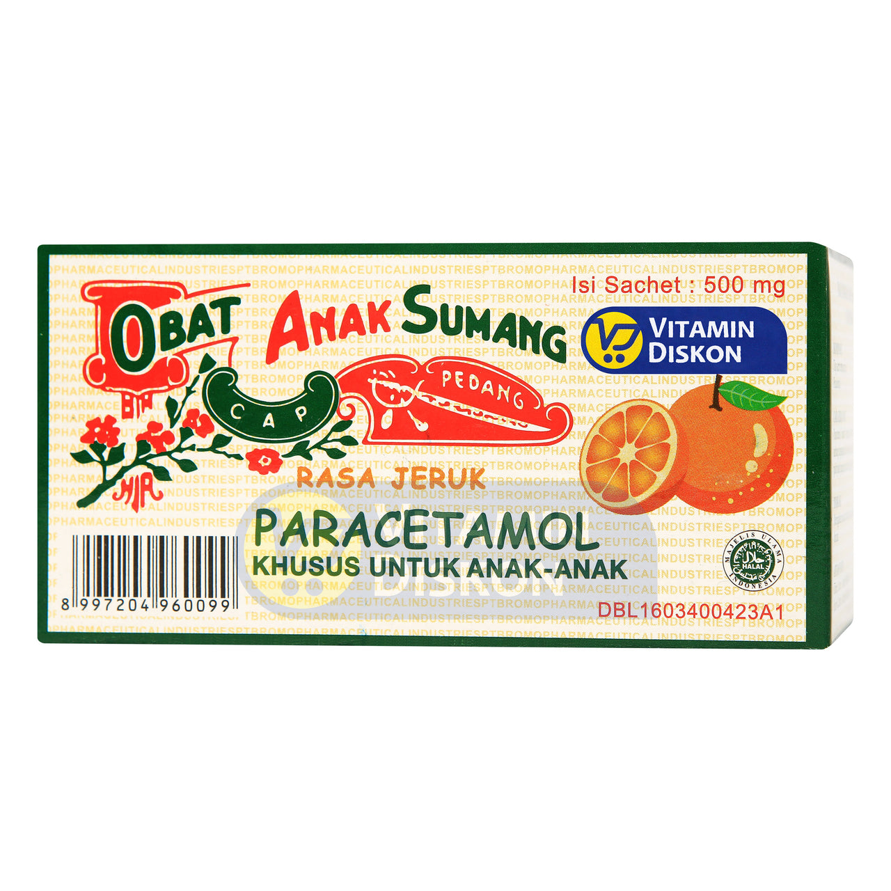 ANAK SUMANG CAP PEDANG RASA JERUK 100 SACHET