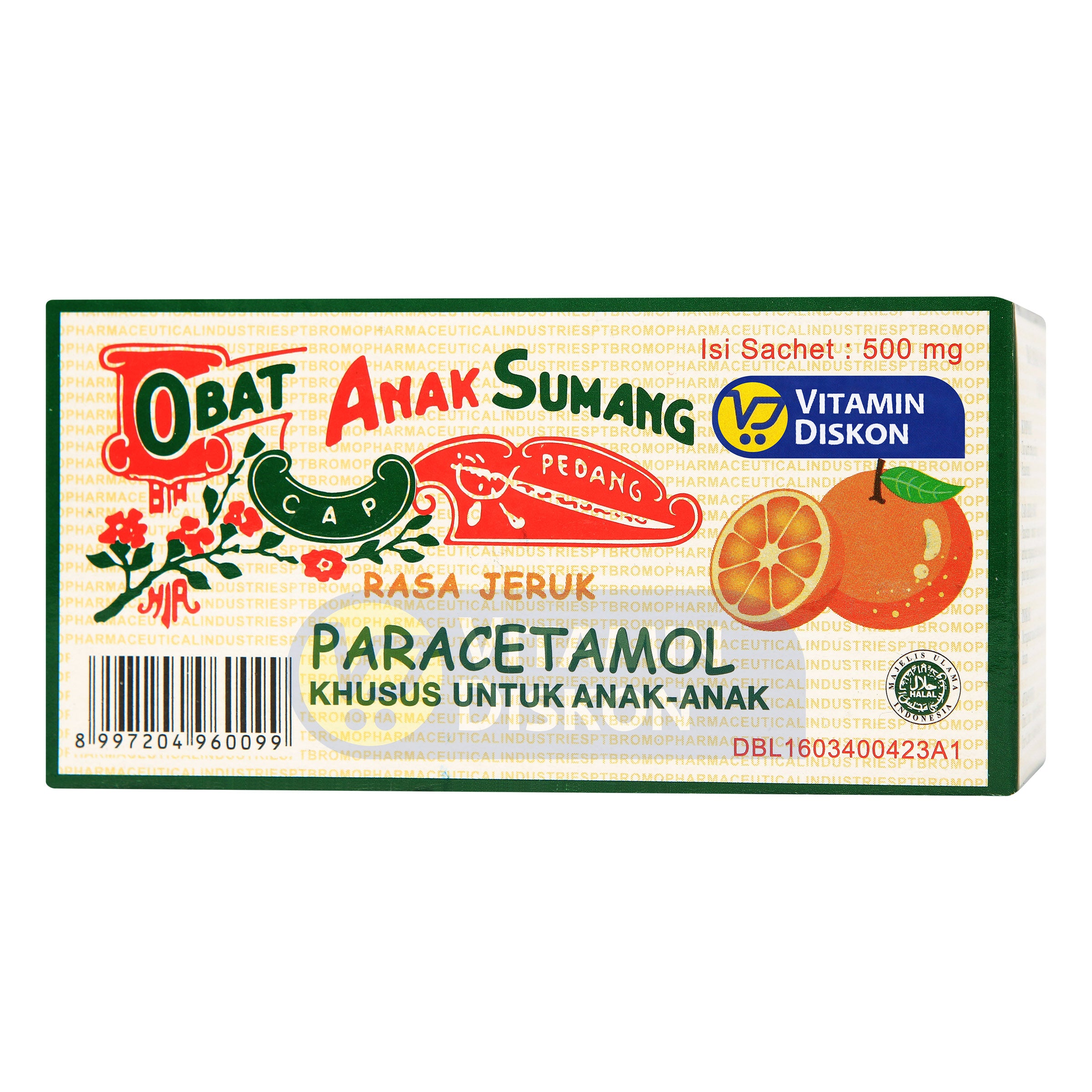 ANAK SUMANG CAP PEDANG RASA JERUK 100 SACHET