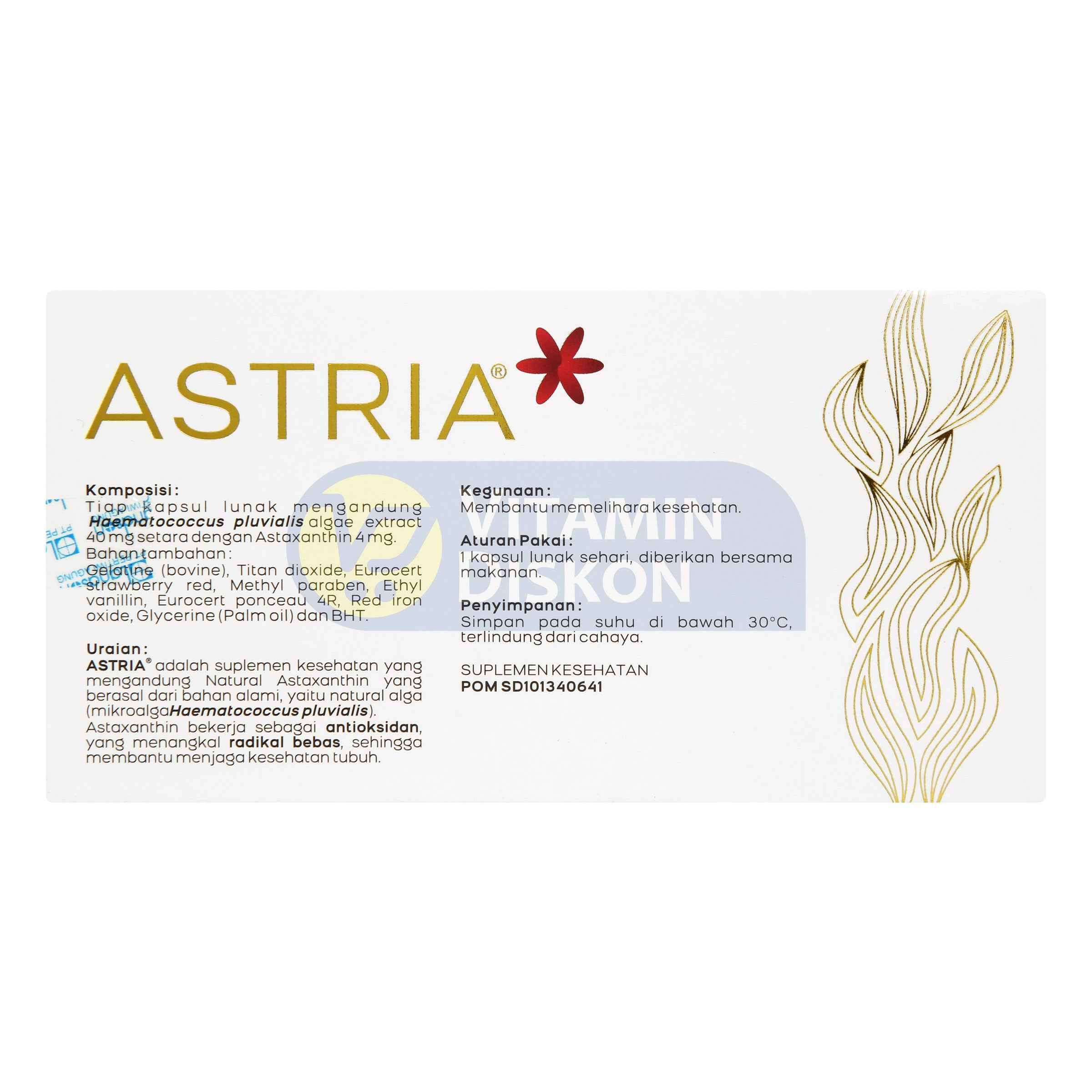 ASTRIA ASTAXANHIN 4 MG 12 KAPSUL