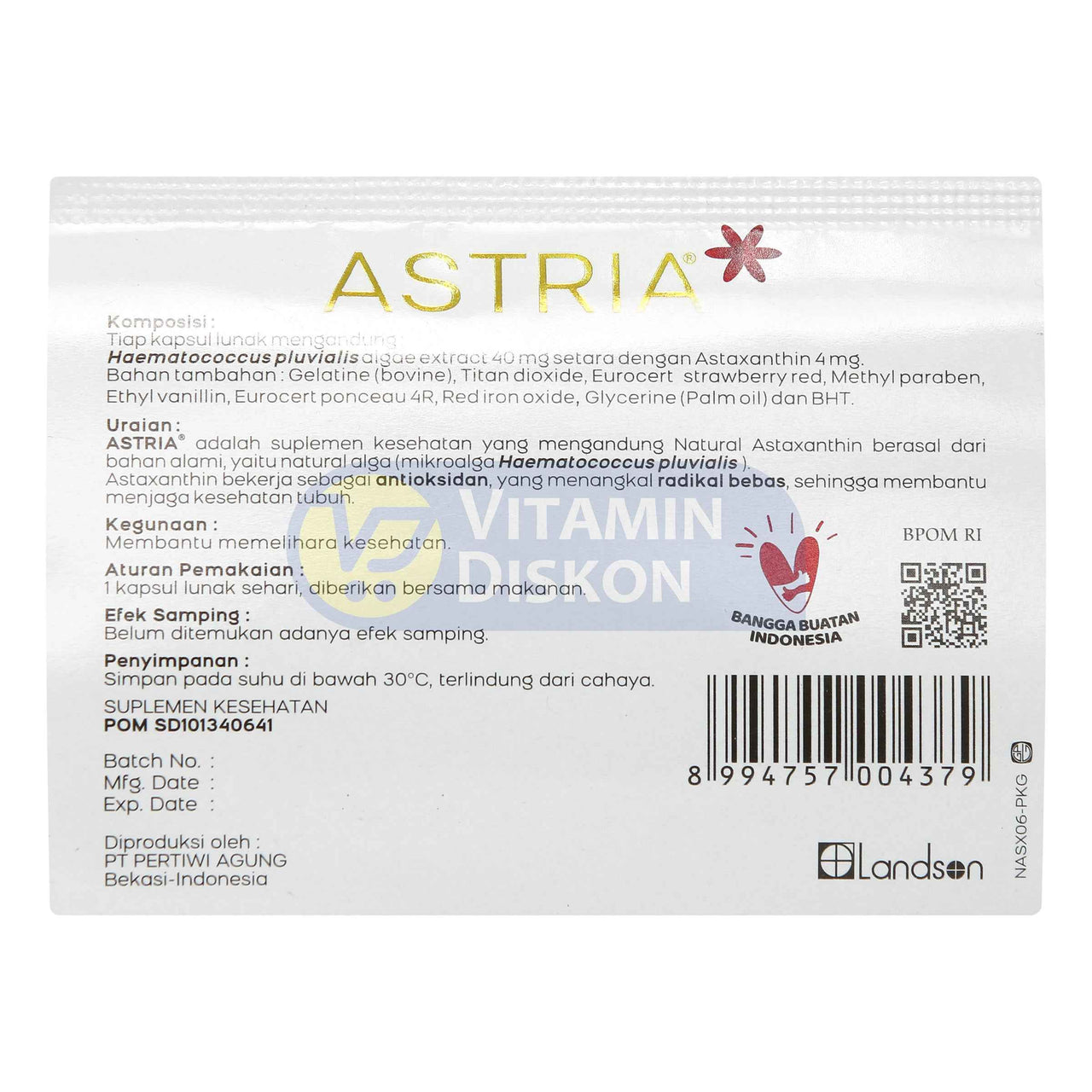 ASTRIA NATURAL ASTAXANTHIN 4 MG 4 KAPSUL