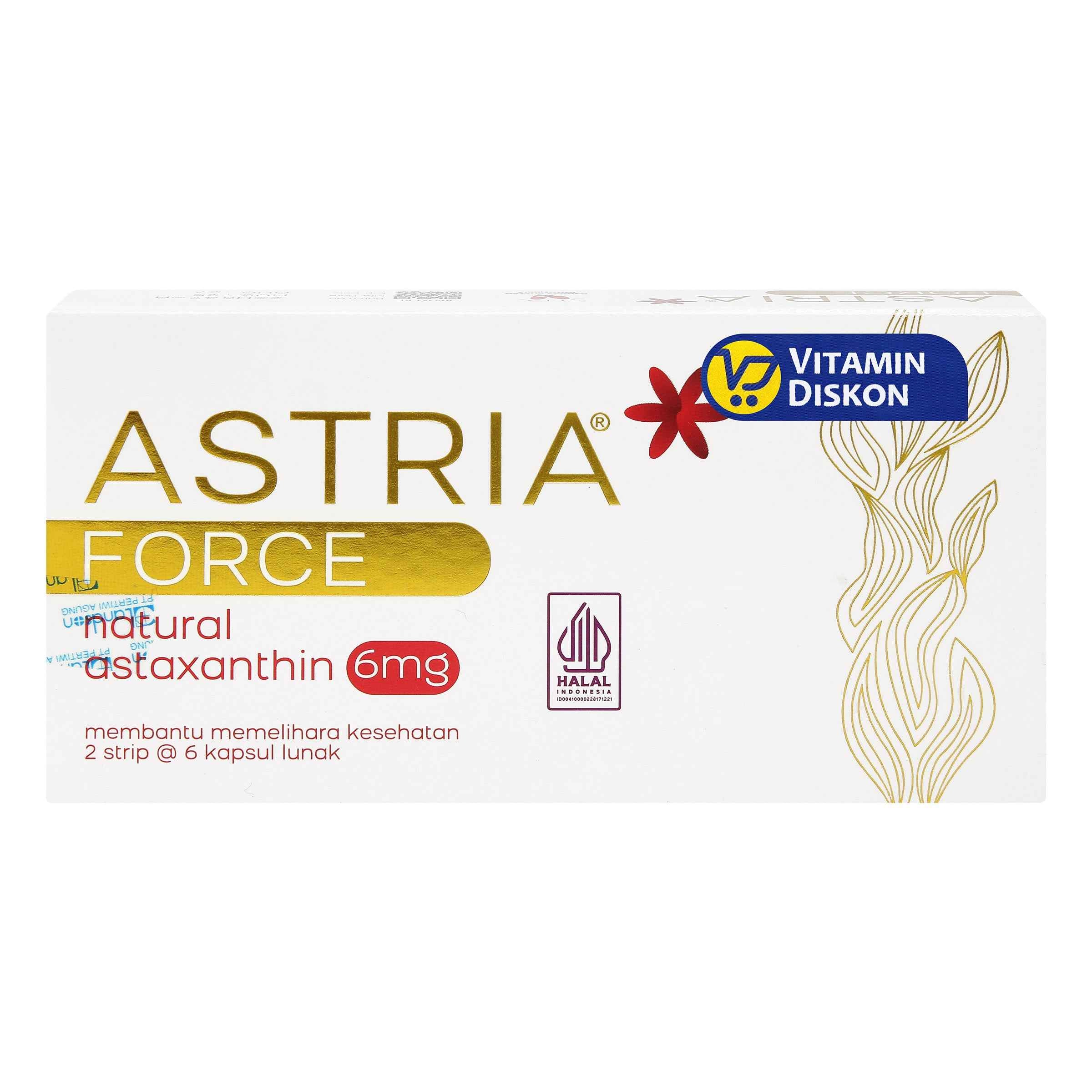 ASTRIA FORCE NATURAL ASTAXANTHIN 6 MG 12 KAPSUL