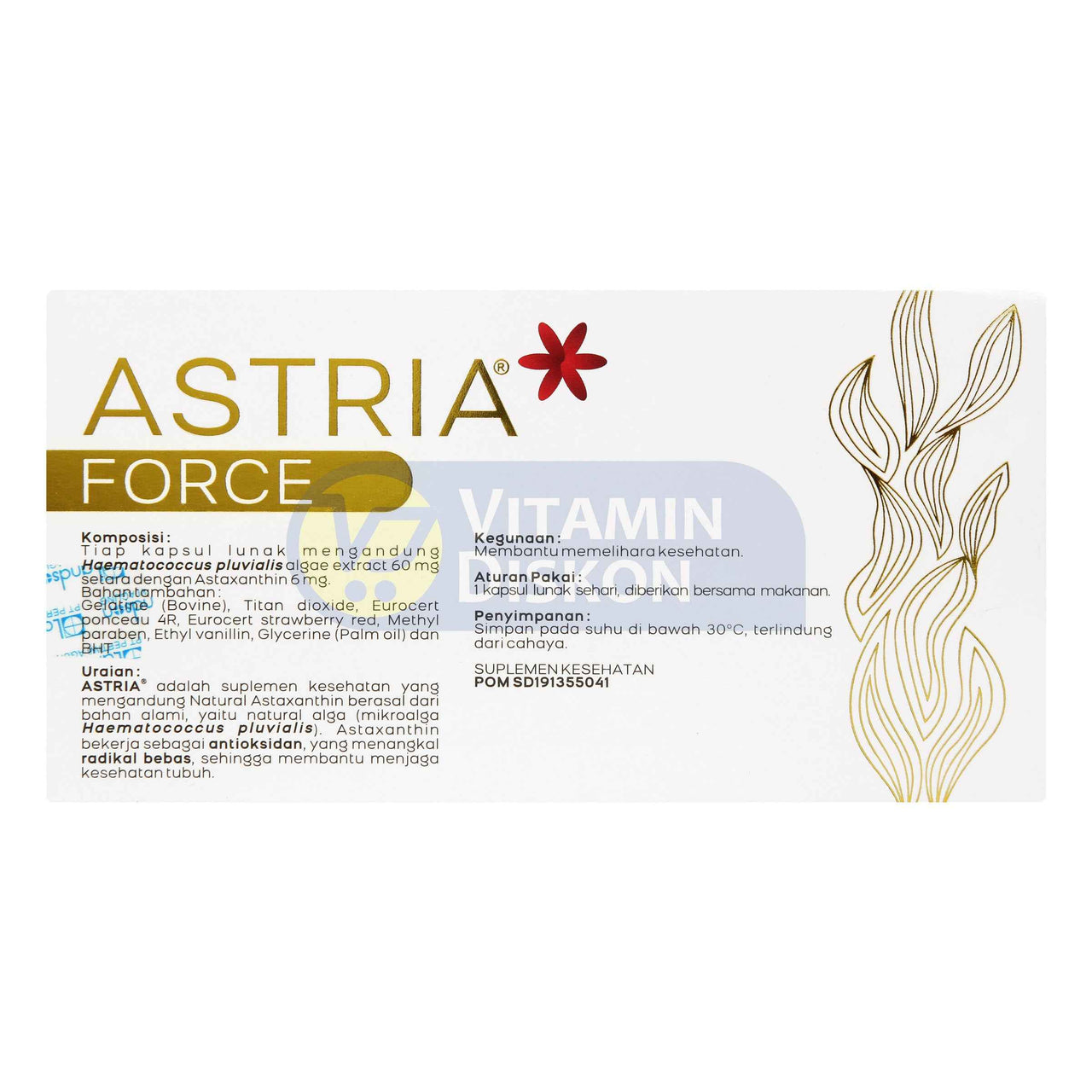 ASTRIA FORCE NATURAL ASTAXANTHIN 6 MG 12 KAPSUL