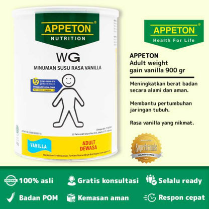 APPETON WEIGHT GAIN SUSU UNTUK GEMUK RASA VANILLA 900 Gr