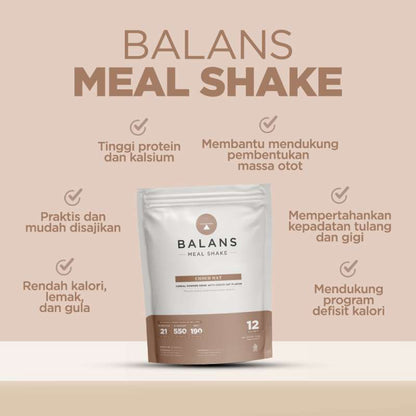 BALANS MEAL SHAKE CHOCO OAT 1 POUCH @12 Pcs