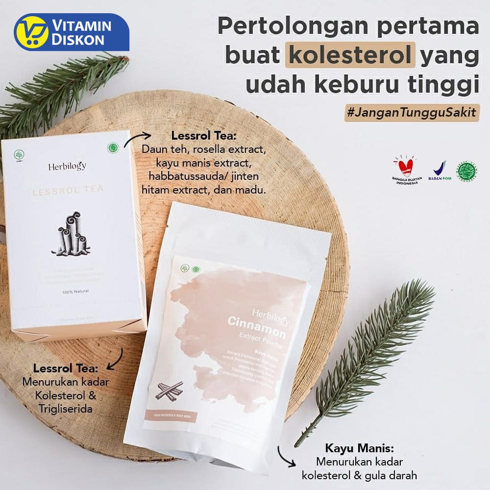 HERBILOGY CINNAMON (KAYU MANIS) EXTRACT POWDER 100GR BPOM MERINGANKAN GEJALA KENCING MANIS