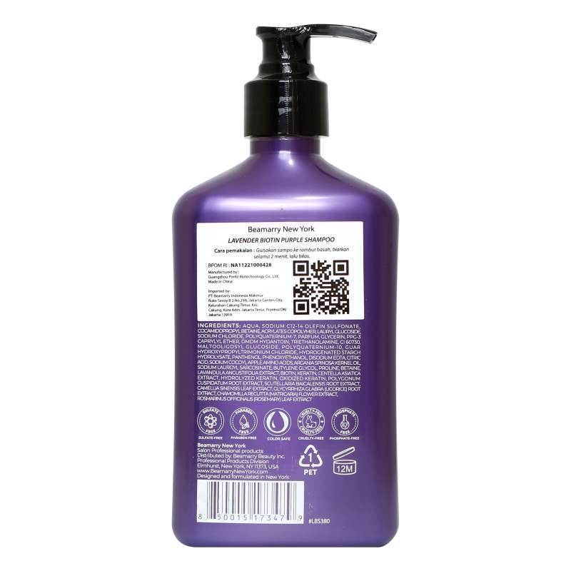 BEAMARRY SHAMPOO LAVENDER BIOTIN PURPLE 380ML