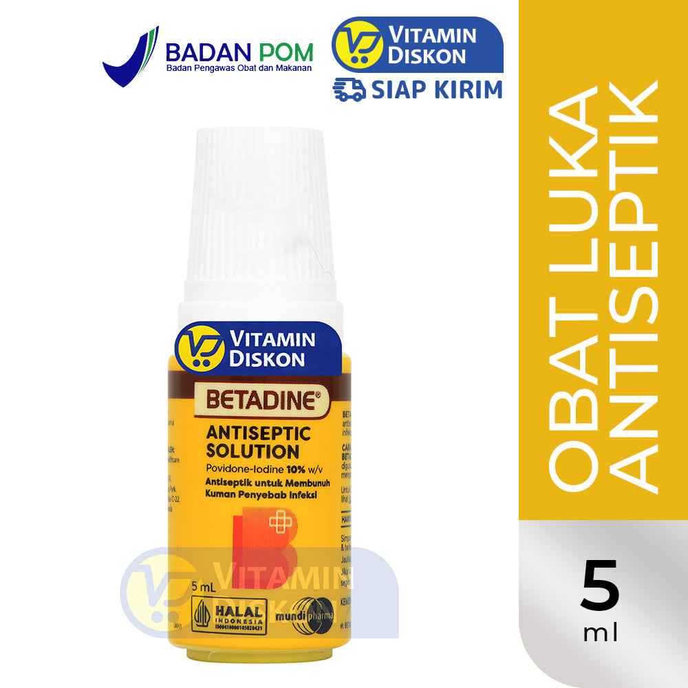BETADINE ANTISEPTIC SOLUTION ANTISEPTIK UNTUK MEMBUNUH KUMAN PENYEBAB INFEKSI 5 ML