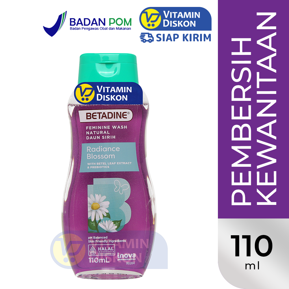 BETADINE FEMININE WASH NATURAL DAUN SIRIH RADIANCE BLOSSOM 110 ML