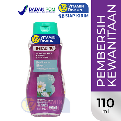 BETADINE FEMININE WASH NATURAL DAUN SIRIH RADIANCE BLOSSOM 110 ML