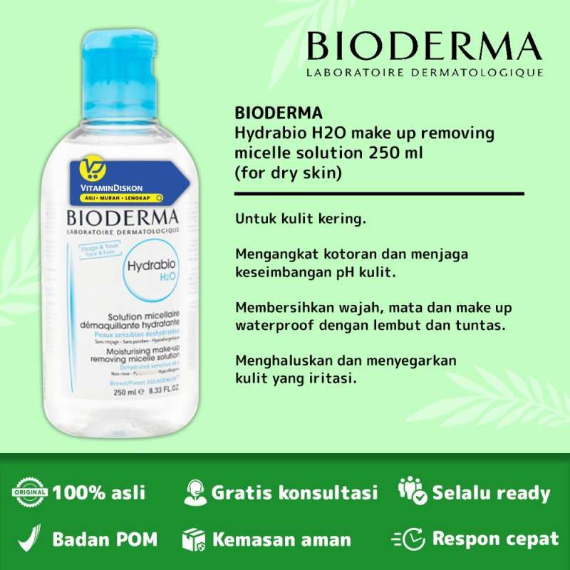 Bioderma Hydrabio H2O Moisturising Make Up Removing Micelle Solution [250 mL]