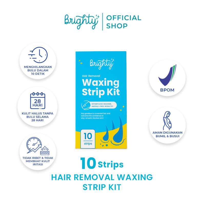 BRIGHTY HAIR REMOVAL WAXING STRIP KIT 10 STRIPS