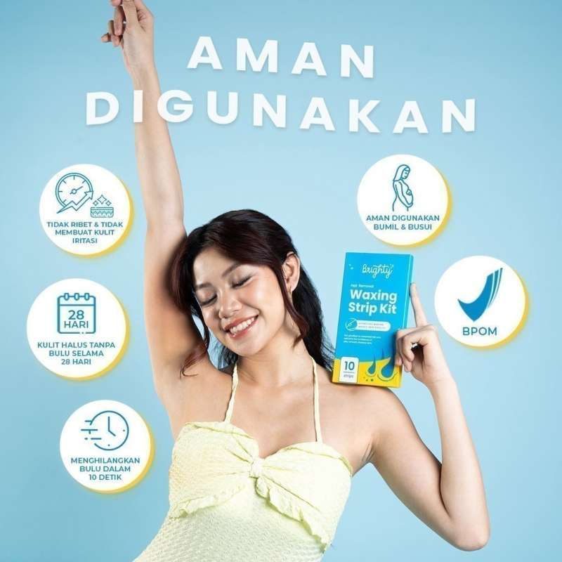 BRIGHTY HAIR REMOVAL WAXING STRIP KIT 10 STRIPS