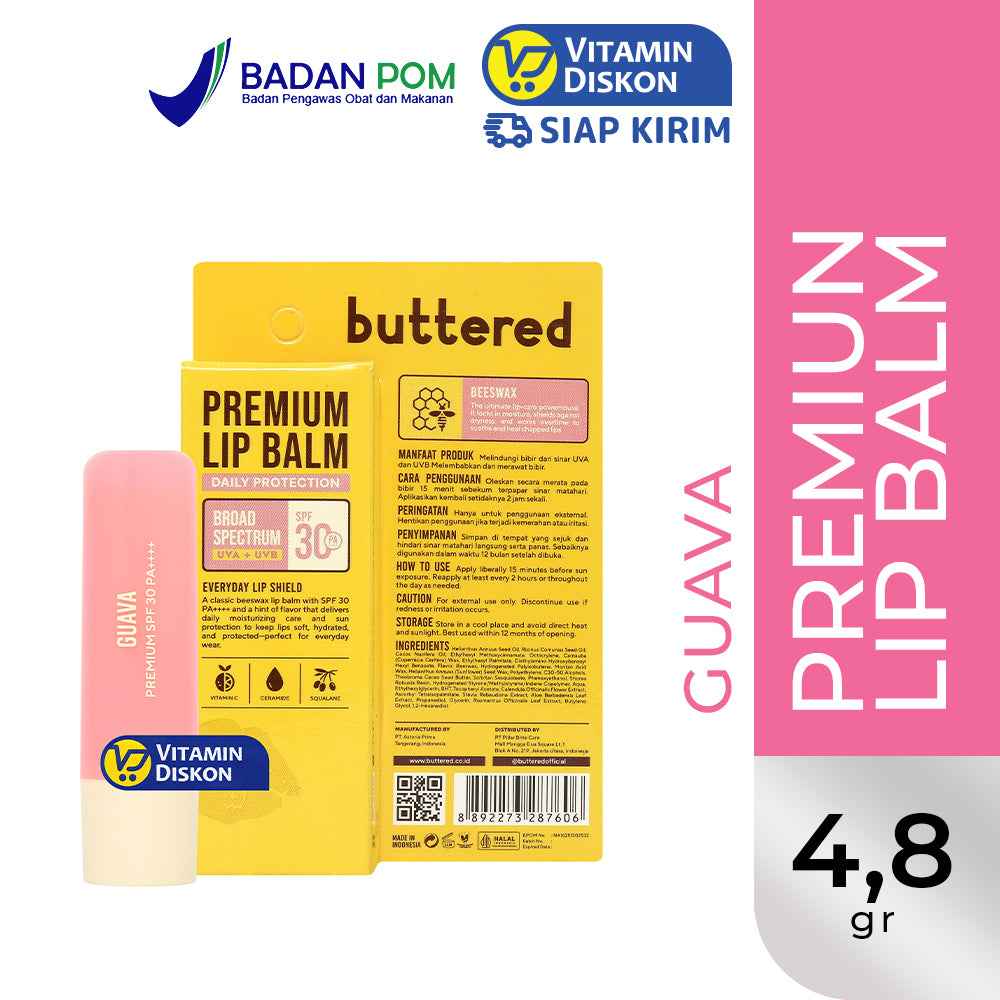 BUTTERED PREMIUM LIPBALM SPF30 PA++++ GUAVA