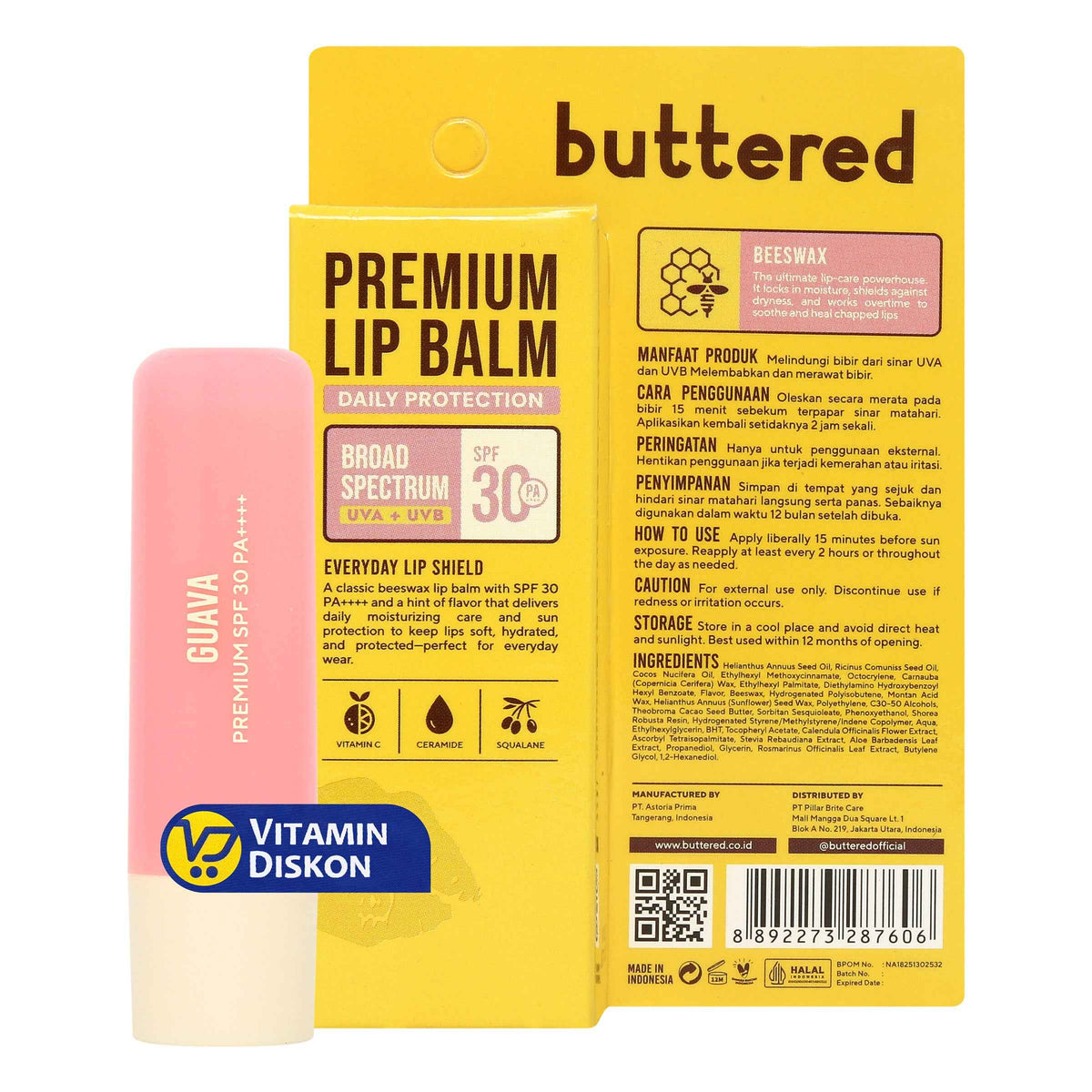 BUTTERED PREMIUM LIPBALM SPF30 PA++++ GUAVA