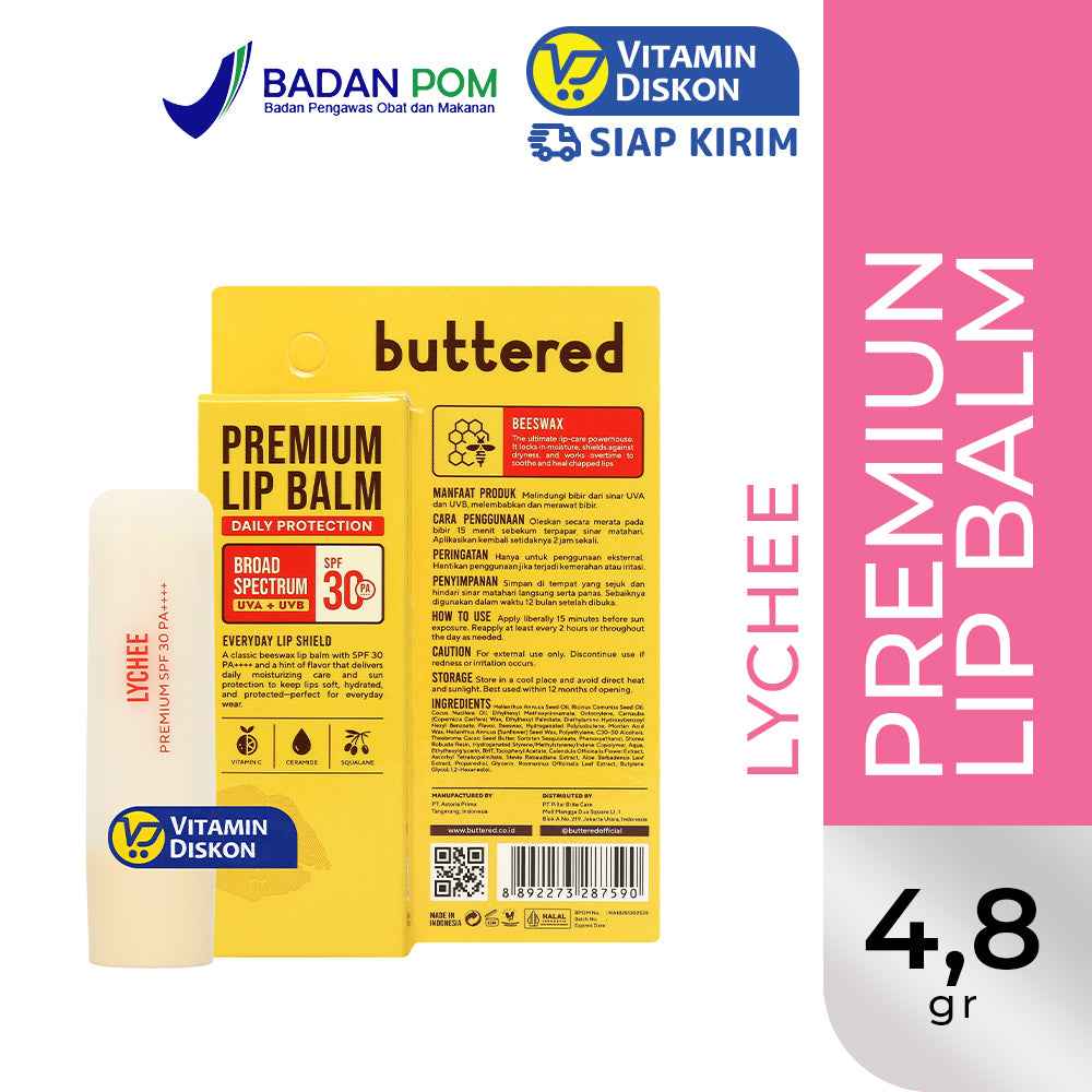 BUTTERED PREMIUM LIPBALM SPF30 PA++++ LYCHEE