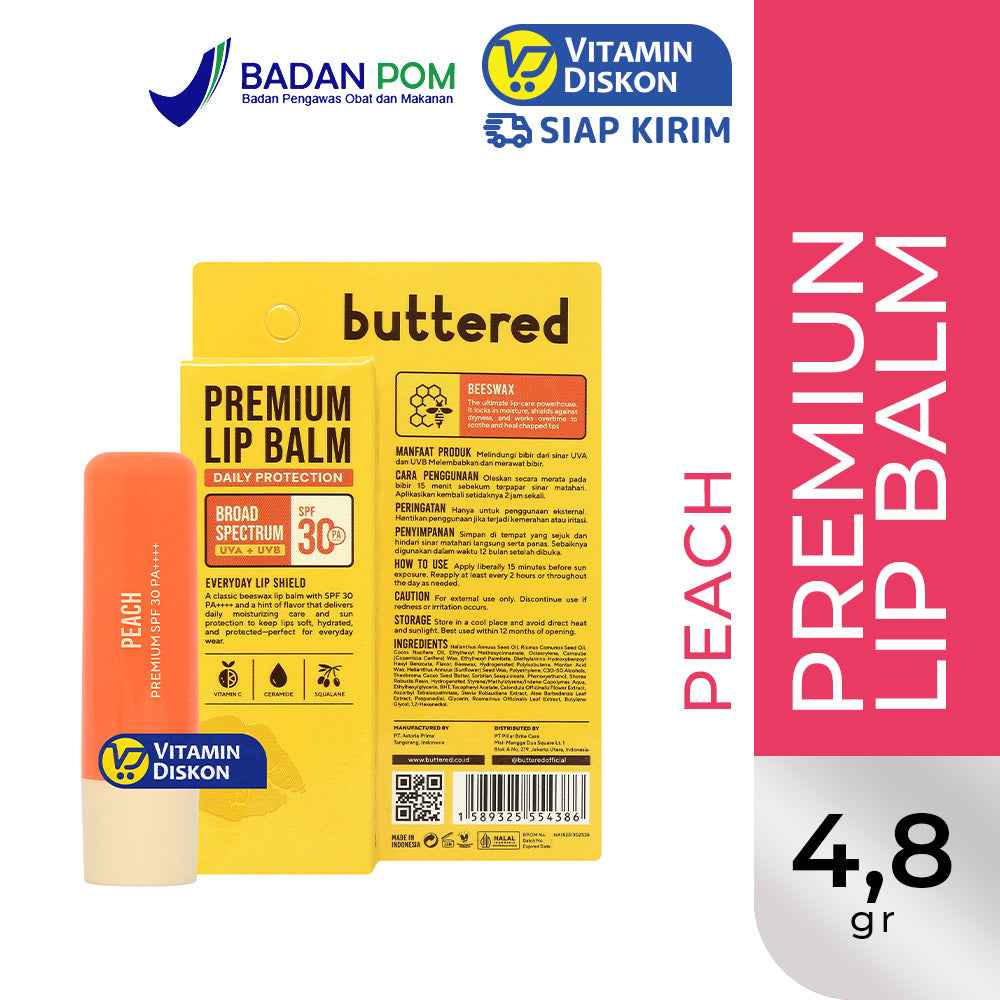 BUTTERED PREMIUM LIPBALM SPF30 PA++++ PEACH