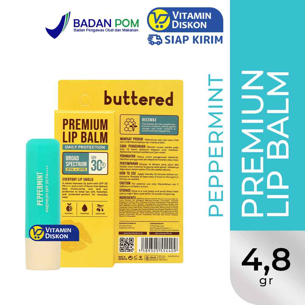 BUTTERED PREMIUM LIPBALM SPF30 PA++++ PEPPERMINT